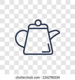 teapot icon. Trendy linear teapot logo concept on transparent background from kitchen collection
