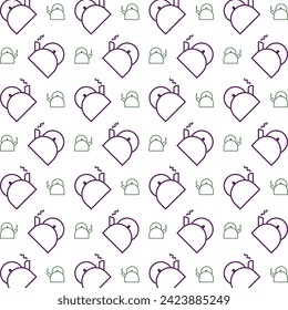 Teapot icon trendy multicolor repeating pattern beautiful illustration white background