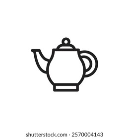 Teapot icon Vector flat thin line illustration