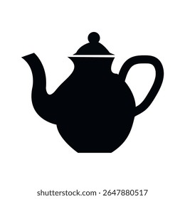 Ícone de bule design de ilustração vetorial, preto e branco no fundo branco.