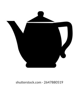 Ícone de bule design de ilustração vetorial, preto e branco no fundo branco.
