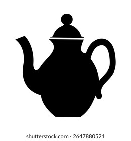 Ícone de bule design de ilustração vetorial, preto e branco no fundo branco.