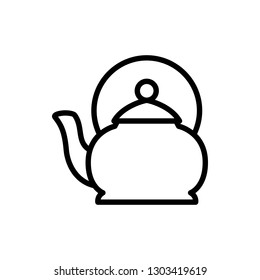 Teapot Icon Vector Illustration in Line Style for Any Purpose