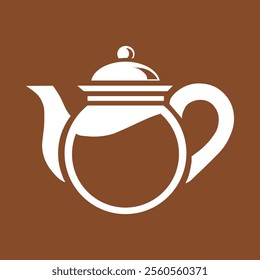 Teapot icon vector illustration, teapot logo, white tea pot silhouette, for resturant or coffee shop menu, teatime, coffee pot