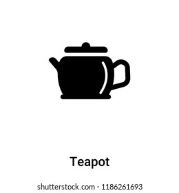 Teapot icon vector isolated on white background, logo concept of Teapot sign on transparent background, filled black symbol
