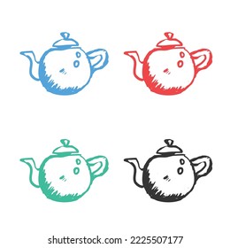 Teapot icon, Teapot vector icon, Kettle Flat Icon, teapot and Kettle logo vector icons in multiple colors 