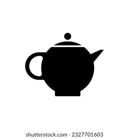 Vector de iconos de la tetera. Señal de ilustración de Kettle. Símbolo de té. Logo de Teakettle. Marca de bebida caliente.