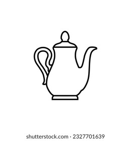 Teapot icon vector. Kettle illustration sign. Tea symbol. Teakettle logo. Hot drink mark.