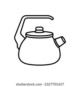 Vector de iconos de la tetera. Señal de ilustración de Kettle. Símbolo de té. Logo de Teakettle. Marca de bebida caliente.