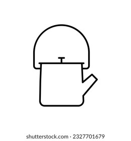 Vector de iconos de la tetera. Señal de ilustración de Kettle. Símbolo de té. Logo de Teakettle. Marca de bebida caliente.