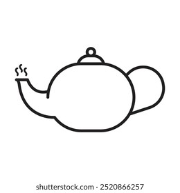 Vector del icono de la tetera en el fondo blanco