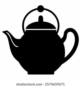 The teapot icon vector on white background.