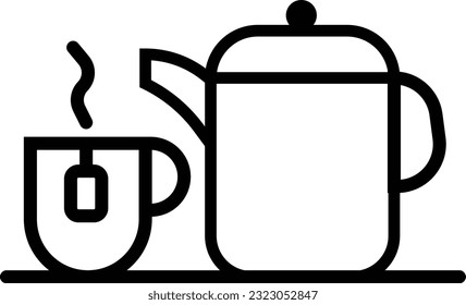 teapot icon white background isolated