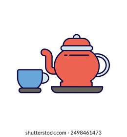 teapot icon with white background vector stock illustration