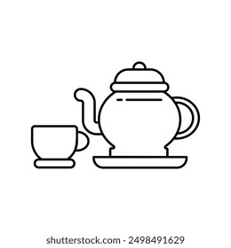 teapot icon with white background vector stock illustration