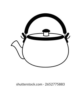 ícone de bule de chá com fundo branco vetor ilustração stock