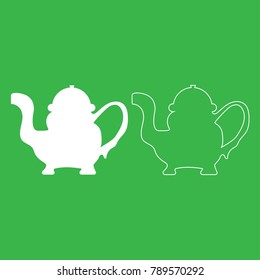 Teapot icon . white color .
