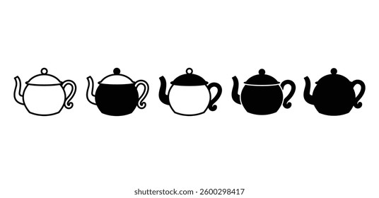 Teapot Icons Minimalist Graphic Vector Design Illustration