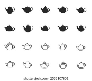 Teapot icons set. Vector illustration design. Vector	