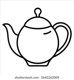 Ilustração de bule renderizado em estilo moderno de arte de linha contínua perfeito para decoração temática de chá cozinha minimalista imprime marca de bebida e ilustrações culinárias elegantes