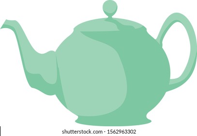 Teapot, illustration, vector on white background.