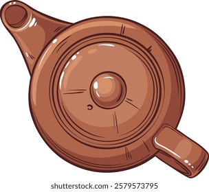 teapot isolated colored detailed illustration