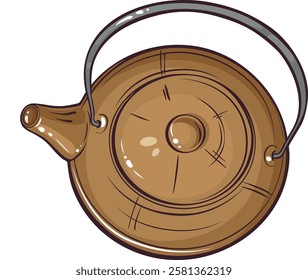 teapot isolated  colored detailed illustration