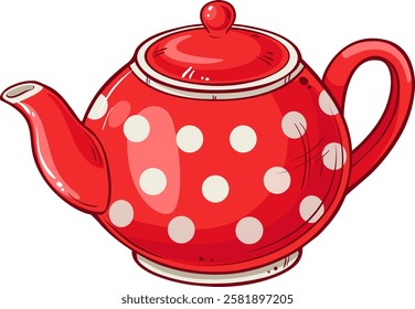 teapot isolated colored detailed illustration