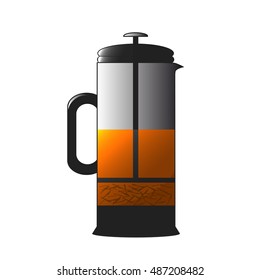 Teapot isolated object on a white background. Vector illustration