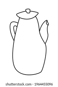 
Teapot. Jug. Kettle. Dishes. Hand drawn vector illustration in doodle style.