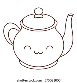 teapot kawaii icon image vector illustration design 