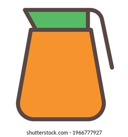 teapot kettle ceramic single isolated icon with filled line style