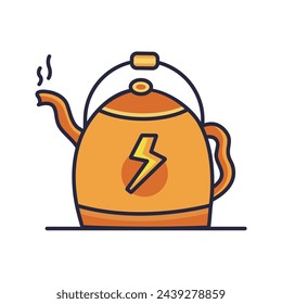 Teapot kettle drink for morning tea. Traditional tea vector icon