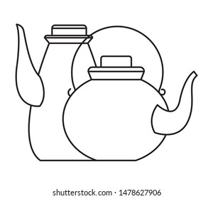 Teapot and kettle drinks utensils ,vector illustration graphic design.