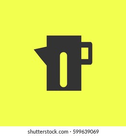 Teapot kettle icon flat. Black pictogram on white background. Vector illustration symbol and bonus button