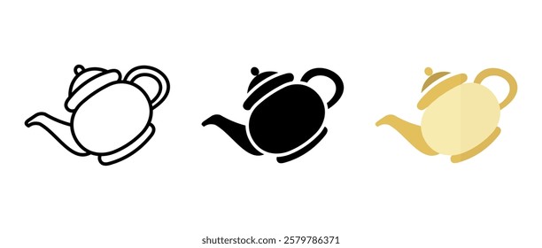 Teapot or kettle icon. Hot drinks cooking equipment sign. Kitchen teakettle symbol. Cafe utensil ilustration.