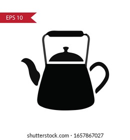 Teapot kettle icon isolated on white
