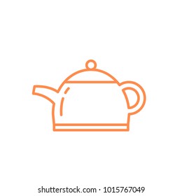 teapot kettle icon. Kitchen appliances for cooking Illustration. Simple thin line style symbol.