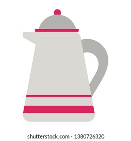 Teapot kettle isolated symbol flat