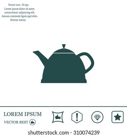 Teapot kettle isolated, vector illustration