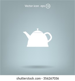 Teapot kettle isolated, vector illustration