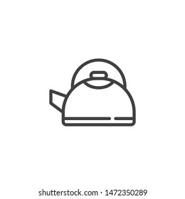 Teapot , kettle line icon. linear style sign for mobile concept and web design. Tea pot outline vector icon. Symbol, logo illustration. Vector graphics