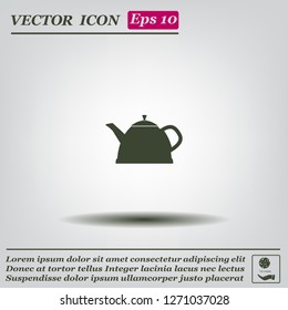 Teapot kettle on isolated, vector illustration