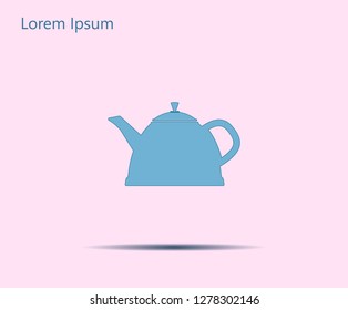 Teapot kettle on isolated, vector illustration
