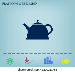 Teapot kettle on isolated, vector illustration