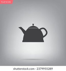 Teapot kettle on isolated, vector illustration