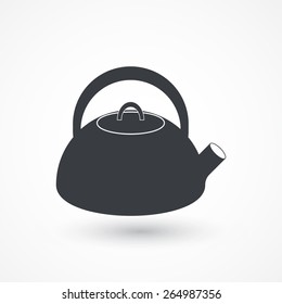 Teapot kettle on isolated, vector illustration