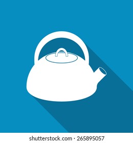 Teapot kettle on isolated, vector illustration