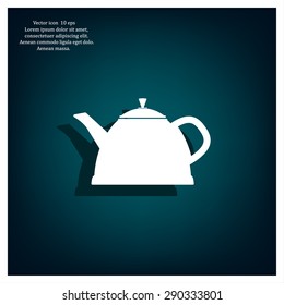 Teapot kettle on isolated, vector illustration