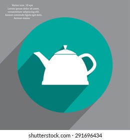 Teapot kettle on isolated, vector illustration